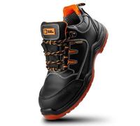 Black Hammer Chaussures De Sécurité Hommes Légères Baskets De Sécurité en Cuir Étanche Résistantes et Imperméables S3 SRC 9007 (44 EU),Noir