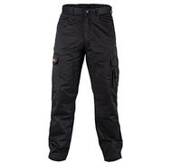 BLACK HAMMER Pantalon de Travail et de Combat pour Hommes Pantalon Cargo Multi-Poches Jogger Coutures renforcées Homme d'affaire entrepôt Survival Noir (34W / 31 Regular)