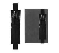 Black Hat Dark Side Hacker Porte-stylo en cuir PU pour cadeau, marque-page amovible élastique - Peut contenir 2 à 3 stylos, noir