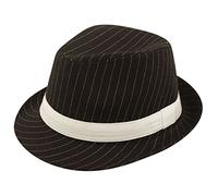 Black Head Cover Hat With White Stripe Mens Fancy Party Costume Gangster Hat