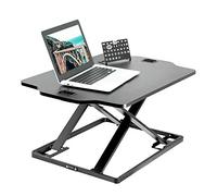 Black Height Adjustable 27 inch Standing Desk Converter Sit Stand Tabletop Monitor and Laptop Riser Workstation Office Bedroom Computer Desk