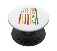 Black History Drapeau Afro Panafricain Pride PopSockets PopGrip Adhésif