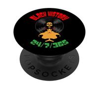 Black History Month 24/7/365 Disque Vinyle LP Afro Music DJ PopSockets PopGrip Adhésif