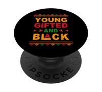 Black History Month Black Girl Young Gifted & Black Melanin PopSockets PopGrip Adhésif