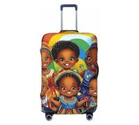 Black History Month Housse de protection élastique pour valise de voyage Motif imprimé anti-rayures, Noir , L