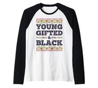 Black History Month Young Gifted & Black African Afro Manche Raglan