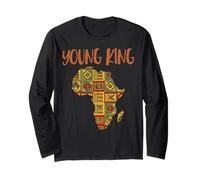 Black History Young King Africa Map Afrique Garçons Enfants Hommes Manche Longue