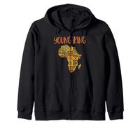 Black History Young King Africa Map Afrique Garçons Enfants Hommes Sweat à Capuche