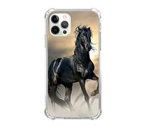 Black Horse Case for iPhone 11 Pro Max Cool Animal Cheval Case Cover Unique Design TPU Bumper Case for iPhone 11 Pro Max