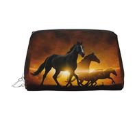 Black Horses Trousse de toilette de voyage avec trois emplacements intérieurs pour accessoires Motif nuages rouges, Argenté., One Size