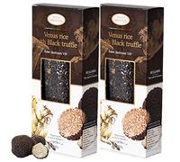 Black Imperial Rice Riz Venere noir avec truffe noire Tuber Aestivum Vitt, riche en antioxydants, fibres, vitamine E, contrôle du poids sain, Vacuum Packaged (2 x 250gr)