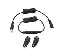 Black Inline 304 Switch ON OFF Male to Female Cable Switch 5.5x2.1mm DC 12V Power Jack Socket Connector For DIY LED Light Strip