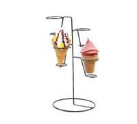 Black Iron Ice Cream Cone Holder Stand | Iron Black Cone Stand,Ice Cream Cone Organizer,Dessert Display Stand,Popcorn Cone Holder,Decorative Sturdy Food Display Stands for Ice Cream Cone, Candy