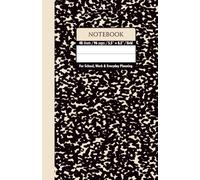 Black & Ivory Marble School Notebook - Grid, 96 Pages, 5.5" x 8.5", Soft Matte Cover: For schoolwork, math, science, creative projects, and daily planning
