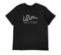 Black Join Or Die Benjamin Franklin Revolutionary War Men's T-Shirt Unisex Black Men Tees M