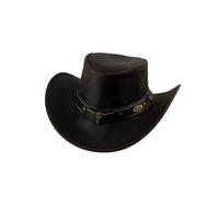 Black Jungle Eldorado Chapeau de cowboy en cuir style western australien, marron, S