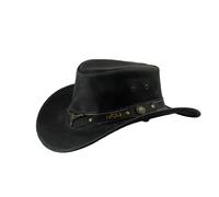 Black Jungle Eldorado Chapeau de cowboy en cuir style western australien, Noir , XXL