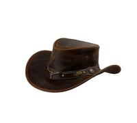 Black Jungle Eldorado Chapeau de cowboy en cuir style western australien, ocre, XXL