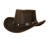 Black Jungle Reedley Chapeau en cuir - Chapeau western classique, chapeau de cowboy.., mat, XXL