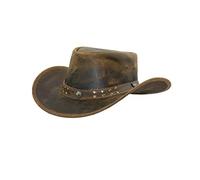 Black Jungle Yukon Chapeau en cuir, Chapeau de cowboy, Chapeau de style australien, Chapeau Western, mat, M