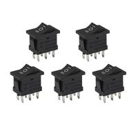 Black KCD1 Power Buttons 3A 250V Push Button Switches 2/3/6Pin On/Off Rocker Switch Electrical Equipment Snap-in 15x21mm 5Pcs(3)