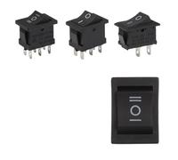 Black KCD1 Power Buttons 3A 250V Push Button Switches 2/3/6Pin On/Off Rocker Switch Electrical Equipment Snap-in 15x21mm 5Pcs(2)