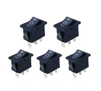 Black KCD1 Power Buttons 3A 250V Push Button Switches 2/3/6Pin On/Off Rocker Switch Electrical Equipment Snap-in 15x21mm 5Pcs(4)