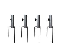 Black King Kong Lot de 4 supports de parasol en métal avec manche de terre pour la pêche en plein air, parasol de marché, support anti-vent de 30 cm pour tige de parasol de 28-35 mm