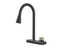 Black Kitchen Faucet, 1PCS Flexible Pull-Out Mixer with 3 Spout Outlets, Swivel Rain Gutter Design, Hot & Cold Water Control, Modern Kitchen Sink Fixture