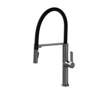 Black Kitchen Faucet Pull Down Sprayer Rubber Mixer Deck Mounted 2 Ways Sprayer Head Taps Hot And Cold Water Faucet(Polished Chrome)