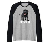 Black Lab Dog Lover, chiot Labrador noir Manche Raglan