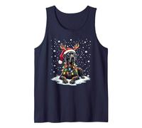 Black Lab Labrador Pyjama avec Motif Sapin de Noël et Bonnet de Père Noël Débardeur, Homme, Bleu Marine, L
