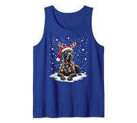 Black Lab Labrador Pyjama avec Motif Sapin de Noël et Bonnet de Père Noël Débardeur, Homme, Bleu Royal, L