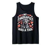 Black Lab My Therapist Has a a Tail Service Animal Dogs Amoureux Débardeur