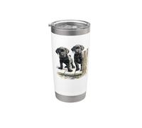 Black Lab Puppies Dock Duo Motif labrador Gobelet isotherme en acier inoxydable double paroi