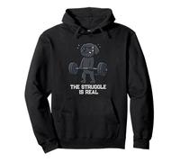 Black Labrador Gym Rat Deadlift Struggle est Une Vraie Lutte Entre Maman et Papa Sweat à Capuche