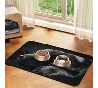 Black Labrador Puppy Art,Waterproof Pet Feeding Mat,PU Leather Placemats for Cat Dog Water Bowl,Food Mats,30x45cm