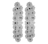 Black Lace Halloween Table Runner | Spider Web Table Decor | 2 Pack