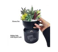 (black)Large Flower Pot Hidden Safe Lock Box Surprise Secret Hideaway Plant Stash Hide Money, Keys, Jewlery Organizer Other Valuables High Quality