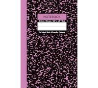 Black & Lavender Magenta Marble School Notebook - Grid, 96 Pages, 5.5" x 8.5", Soft Matte Cover: For schoolwork, math, science, creative projects, and daily planning