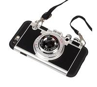 Black Lemon Emily in Paris Coque de téléphone pour iPhone 7 Plus/8 Plus - Appareil photo vintage 3D en silicone souple avec lanière amovible - Coque de protection antichoc pour hommes, femmes, garçons
