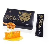 Black Leopard Sachets de Miel Premium, Mélange au Ginseng, 10 Sachets de 20g, miel afrodisac homme