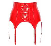 Black Level Femme Vinyl Suspender Porte-jarretelles Rouge L