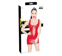 Black Level - robe courte effet laqué à lacets - rouge