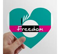 Black liberté égalité des Droits Les Autocollants d'ordinateur ou de Bagage avec la Forme de cÅ“ur