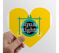 Black liberté égalité Les Autocollants d'ordinateur ou de Bagage avec la Forme de cÅ“ur
