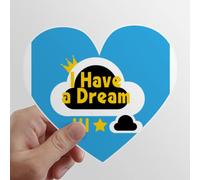 Black liberté égalité rêve Les Autocollants d'ordinateur ou de Bagage avec la Forme de cÅ“ur