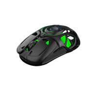 (Black)Light Weight Game Mouse Tri-mode 2.4G Bluetooth Wired Hollow Out RGB Effect