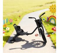 Black Lightning Trike Drift Trike pour enfant - Alimenté au pied avec un design stable à 3 roues - Courbes douces et sans effort - Couleur noire cool + roues arrière lumineuses - Idéal pour l'aventure