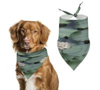 Black Lily Pads Bandana en coton doux pour chiot, lavable au quotidien, durable, triangulaire, réversible, convient aux chiens et chats de petite, moyenne et grande taille